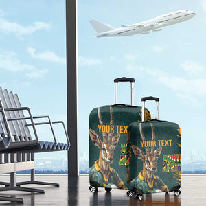 South Africa Rugby Custom Luggage Cover Afro Springboks Mascot Sporty Version