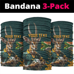 South Africa Rugby Custom Neck Gaiter Afro Springboks Mascot Sporty Version LT9