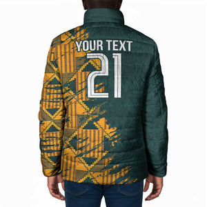 South Africa Rugby Custom Padded Jacket Afro Springboks Mascot Sporty Version