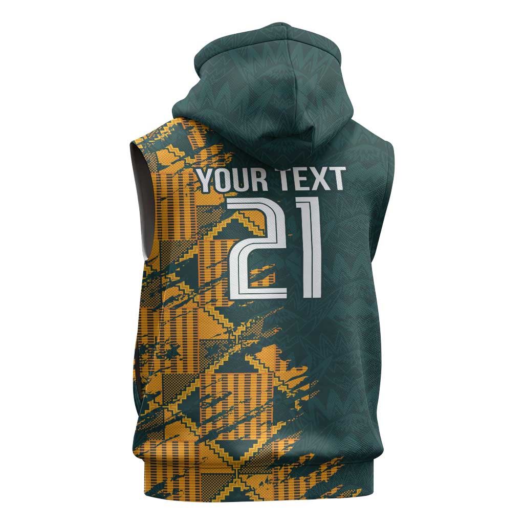 South Africa Rugby Custom Sleeveless Hoodie Afro Springboks Mascot Sporty Version - African Pride