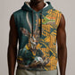 South Africa Rugby Custom Sleeveless Hoodie Afro Springboks Mascot Sporty Version - African Pride