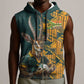 South Africa Rugby Custom Sleeveless Zip Hoodie Afro Springboks Mascot Sporty Version - African Pride