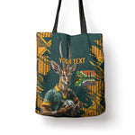 South Africa Rugby Custom Tote Bag Afro Springboks Mascot Sporty Version