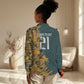 South Africa Rugby Custom Women Casual Shirt Afro Springboks Mascot Sporty Version LT9