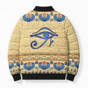 Ancient Egypt Scarab Beetle Bomber Puffer Jacket