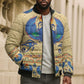 Ancient Egypt Scarab Beetle Bomber Puffer Jacket