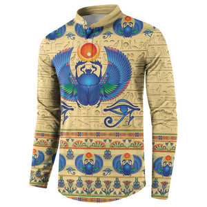 Ancient Egypt Scarab Beetle Button Sweatshirt