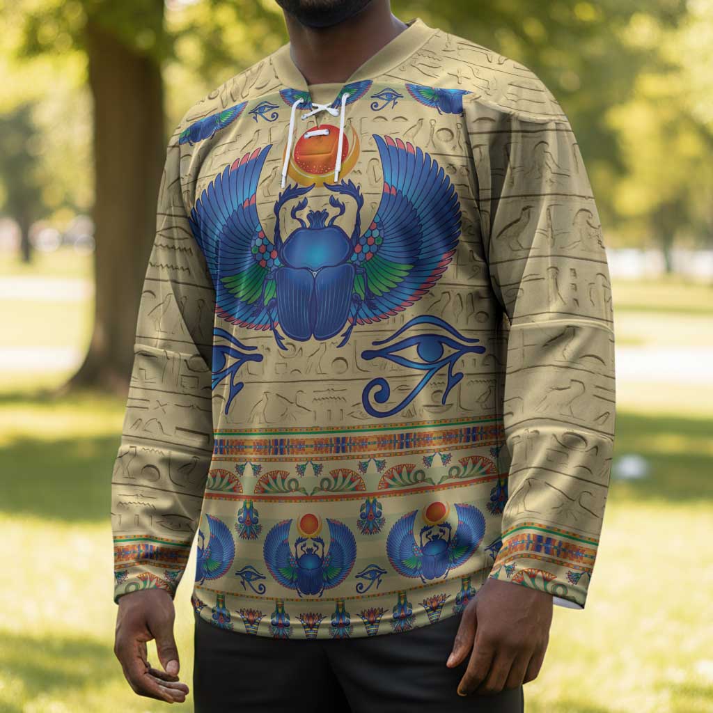 Ancient Egypt Scarab Beetle Hockey Jersey