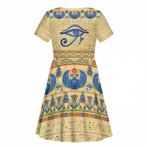 Ancient Egypt Scarab Beetle Kid Short Sleeve Dress