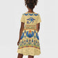 Ancient Egypt Scarab Beetle Kid Short Sleeve Dress