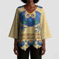 Ancient Egypt Scarab Beetle Kimono Sleeve Blouse