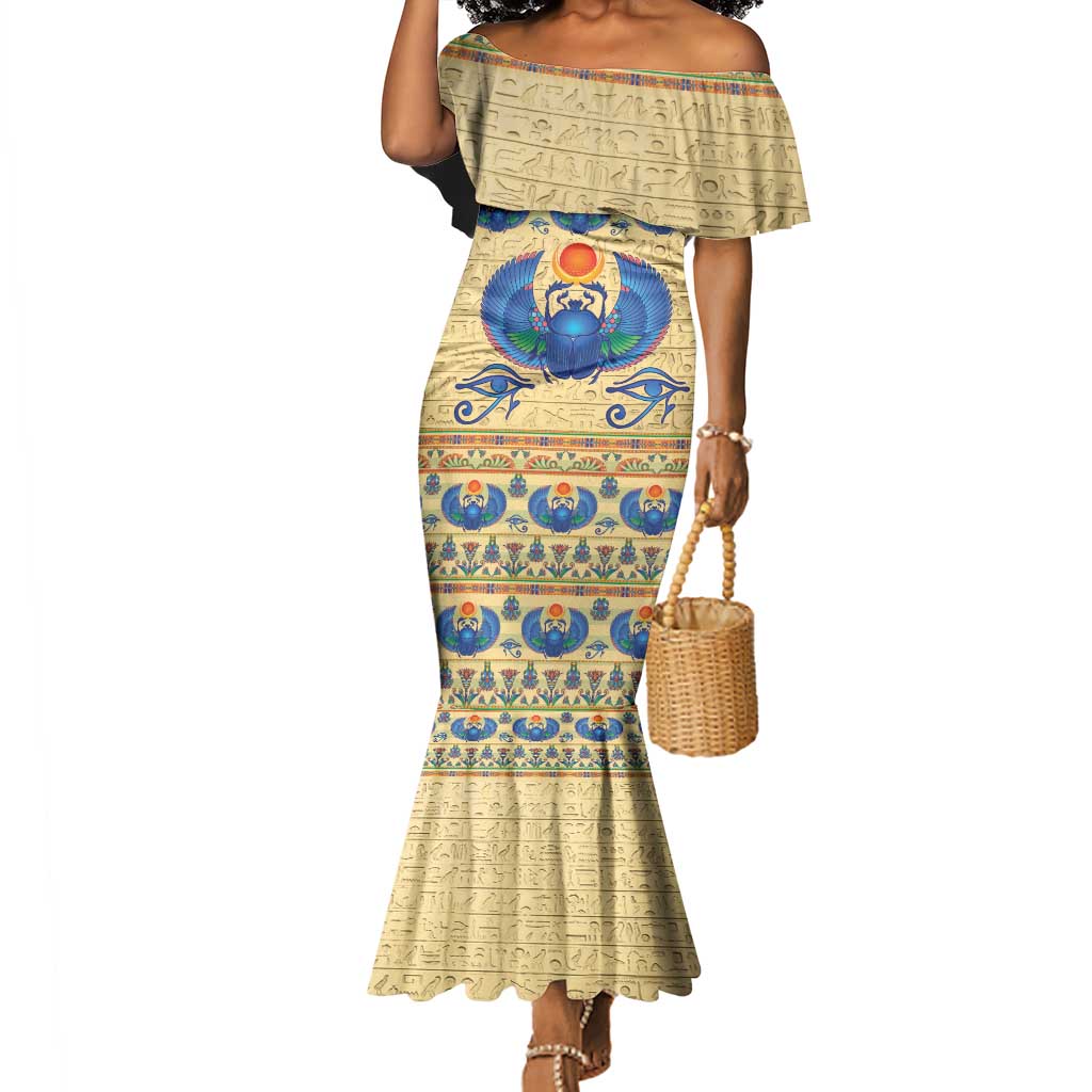 Ancient Egypt Scarab Beetle Mermaid Dress