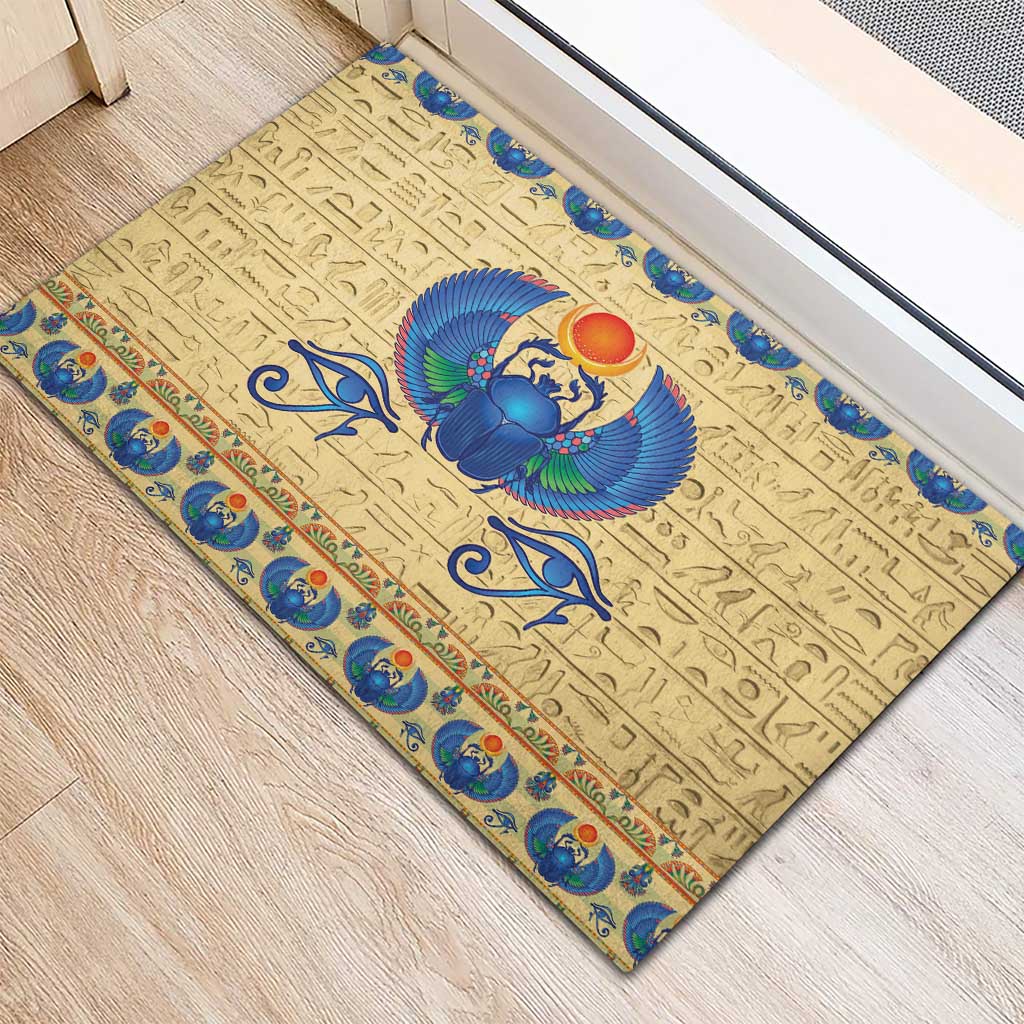 Ancient Egypt Scarab Beetle Rubber Doormat