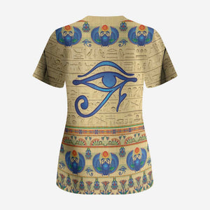 Ancient Egypt Scarab Beetle Scrub Top