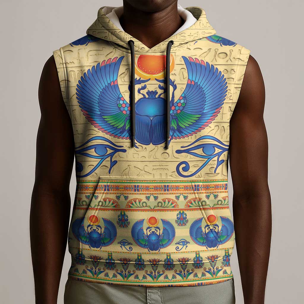 Ancient Egypt Scarab Beetle Sleeveless Hoodie - African Pride