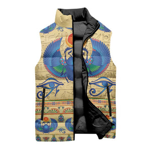Ancient Egypt Scarab Beetle Sleeveless Puffer Jacket