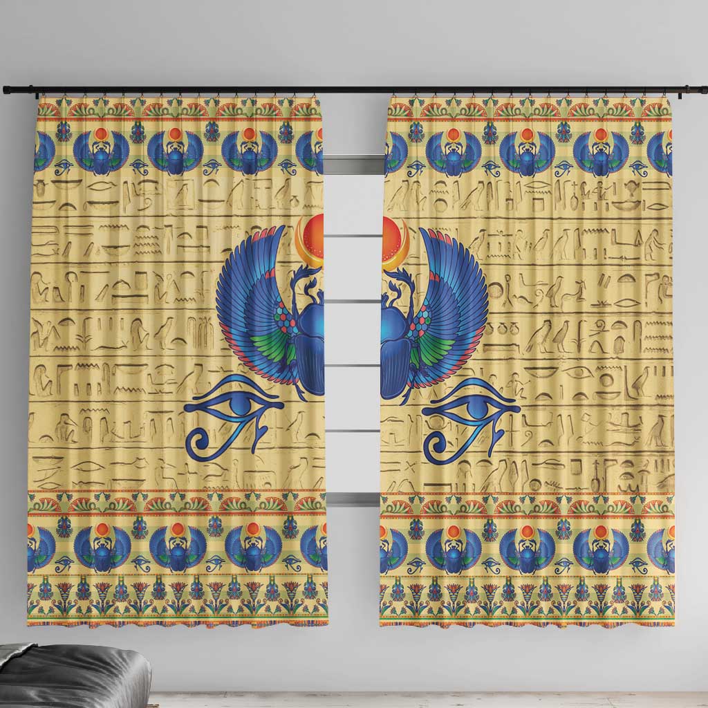 Ancient Egypt Scarab Beetle Window Curtain