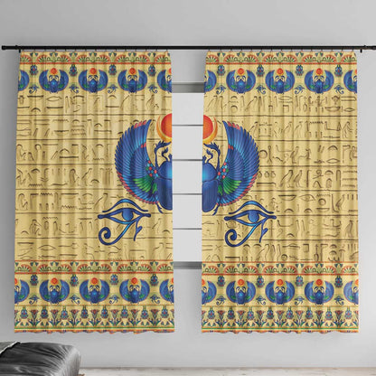 Ancient Egypt Scarab Beetle Window Curtain