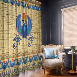 Ancient Egypt Scarab Beetle Window Curtain