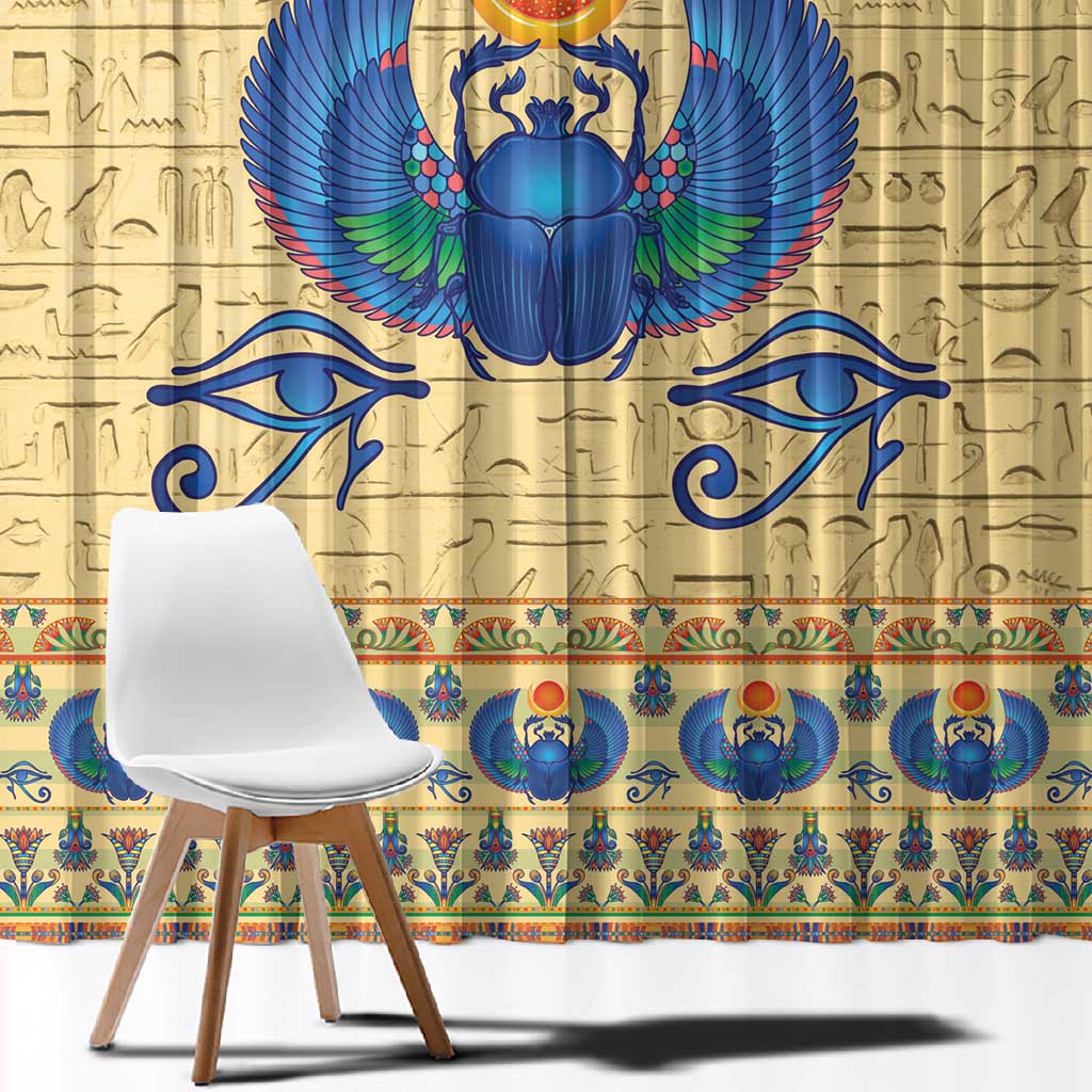 Ancient Egypt Scarab Beetle Window Curtain