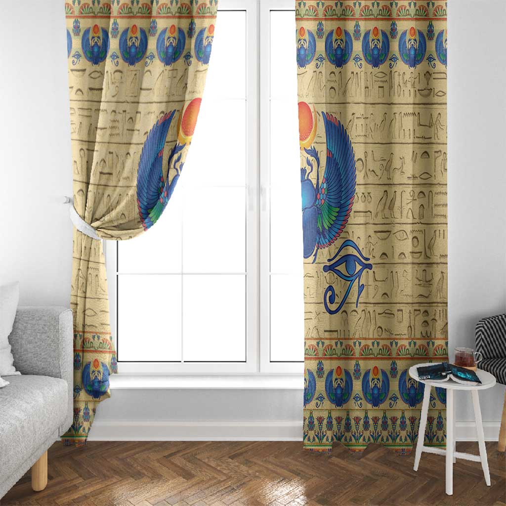 Ancient Egypt Scarab Beetle Window Curtain
