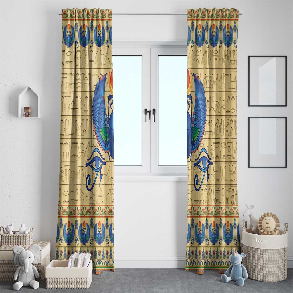 Ancient Egypt Scarab Beetle Window Curtain