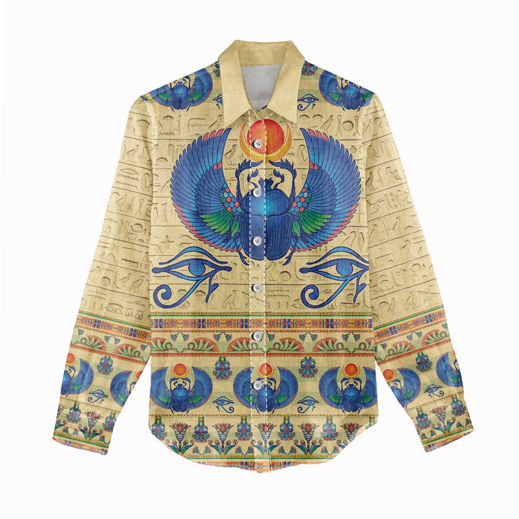 Ancient Egypt Scarab Beetle Women Casual Shirt LT9