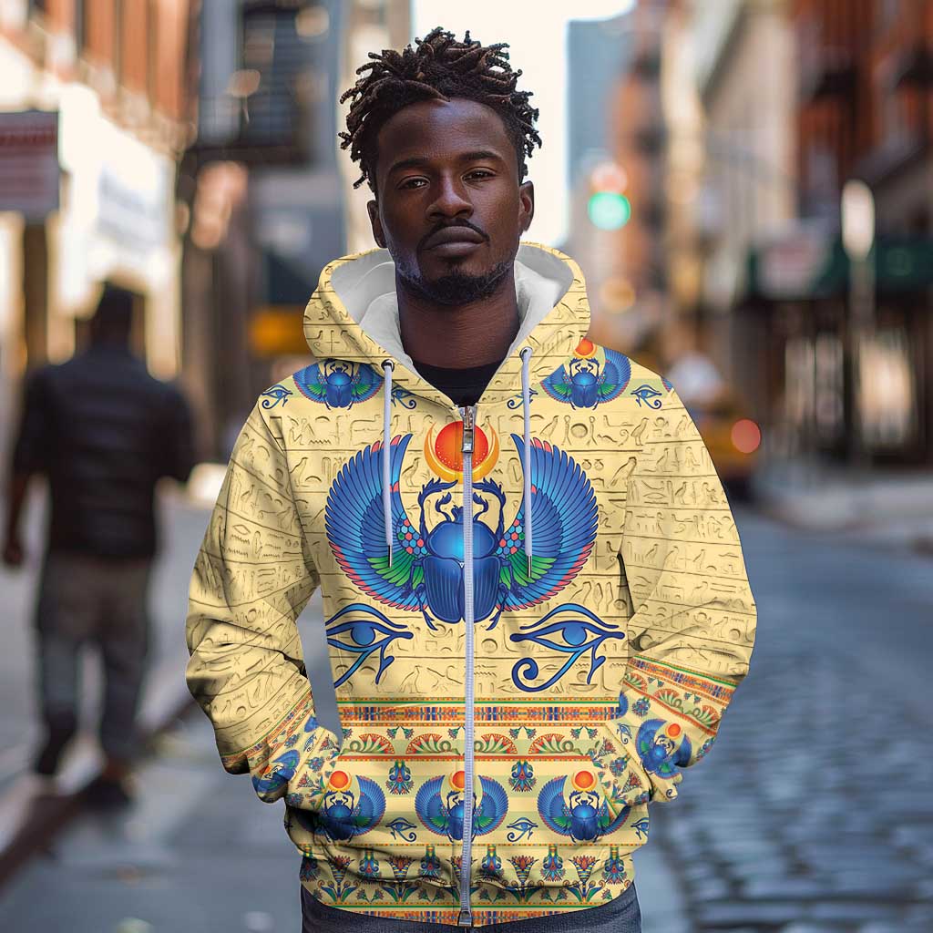 Ancient Egypt Scarab Beetle Zip Hoodie