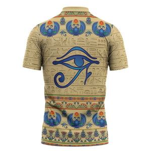 Ancient Egypt Scarab Beetle Zipper Polo Shirt