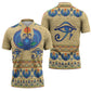 Ancient Egypt Scarab Beetle Zipper Polo Shirt