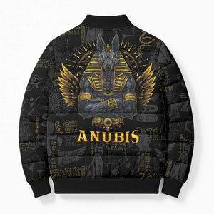 Anubis Egyptian God of Death Bomber Puffer Jacket