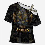 Anubis Egyptian God of Death Cross Shoulder Shirt