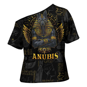 Anubis Egyptian God of Death Cross Shoulder Shirt