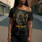 Anubis Egyptian God of Death Cross Shoulder Shirt