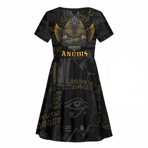 Anubis Egyptian God of Death Kid Short Sleeve Dress