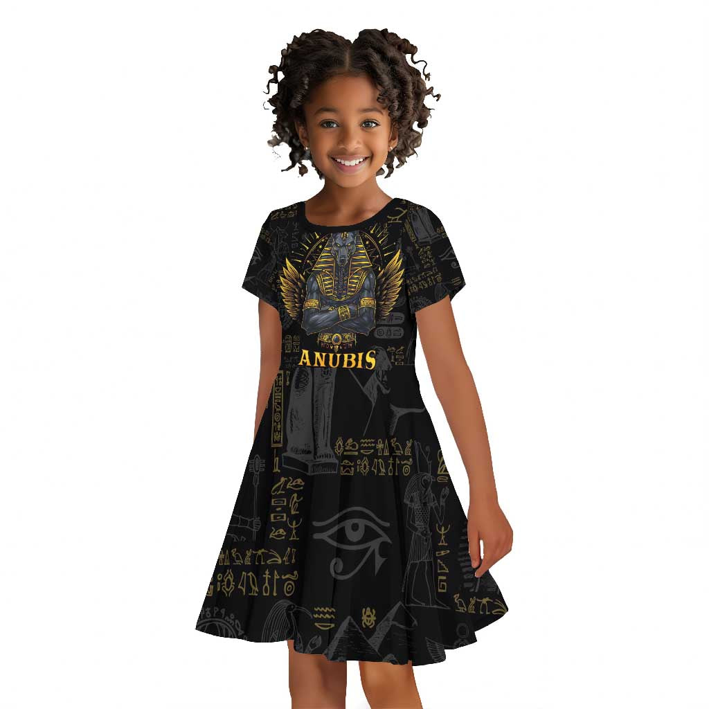 Anubis Egyptian God of Death Kid Short Sleeve Dress