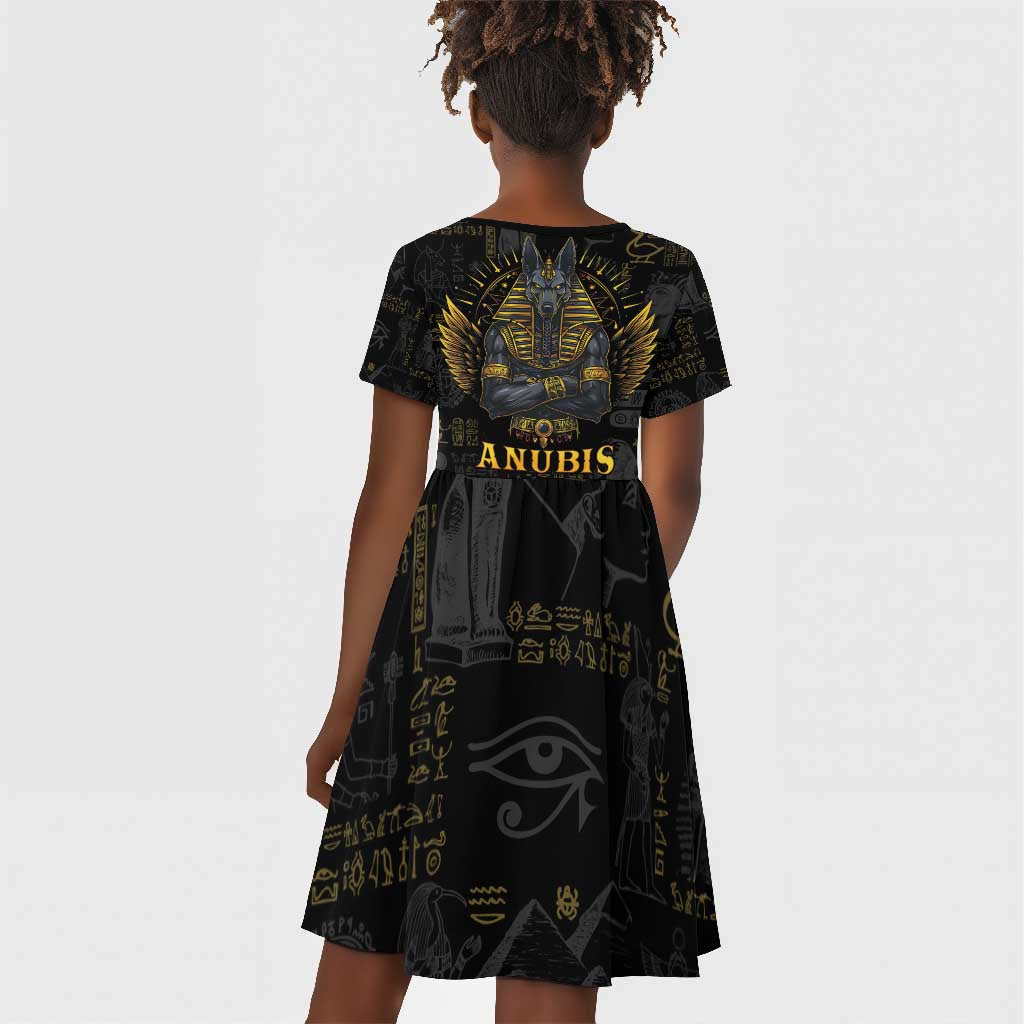 Anubis Egyptian God of Death Kid Short Sleeve Dress