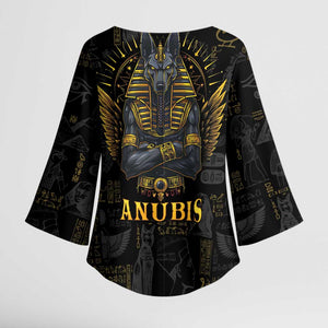 Anubis Egyptian God of Death Kimono Sleeve Blouse
