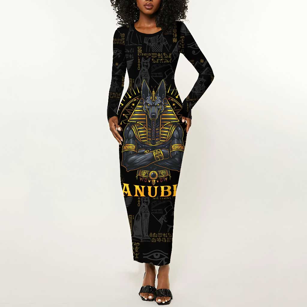 Anubis Egyptian God of Death Long Sleeve Bodycon Dress LT9