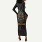Anubis Egyptian God of Death Long Sleeve Bodycon Dress LT9