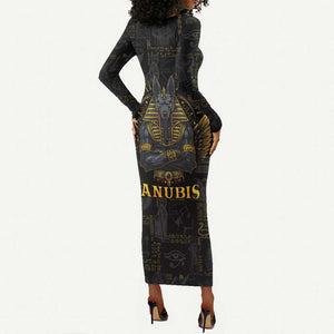 Anubis Egyptian God of Death Long Sleeve Bodycon Dress LT9