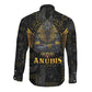 Anubis Egyptian God of Death Long Sleeve Button Shirt