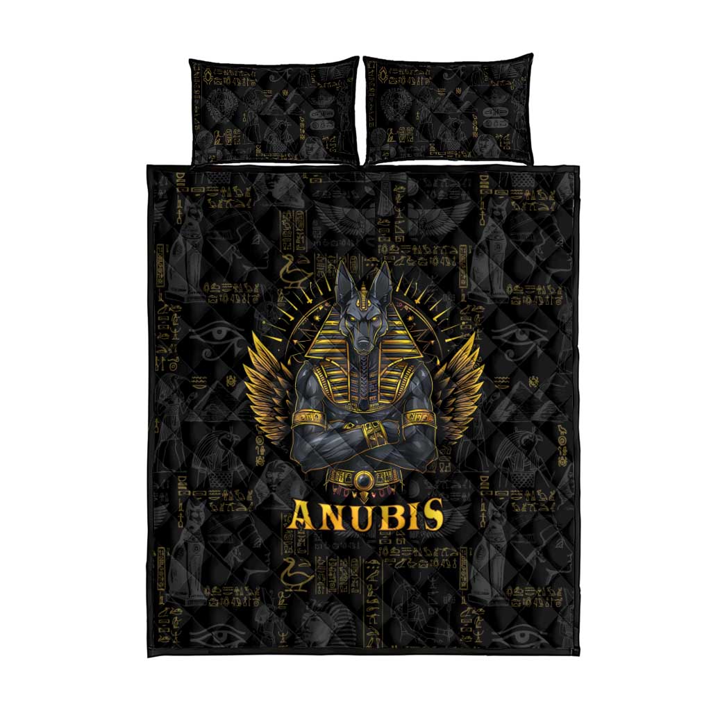 Anubis Egyptian God of Death Quilt Bed Set