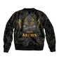 Anubis Egyptian God of Death Sleeve Zip Bomber Jacket