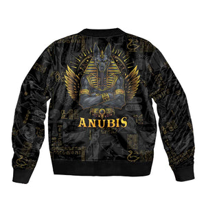 Anubis Egyptian God of Death Sleeve Zip Bomber Jacket