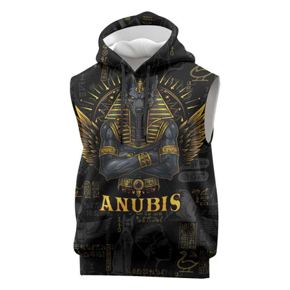 Anubis Egyptian God of Death Sleeveless Hoodie - African Pride