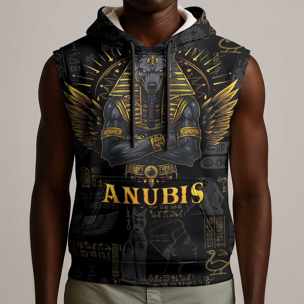 Anubis Egyptian God of Death Sleeveless Hoodie - African Pride