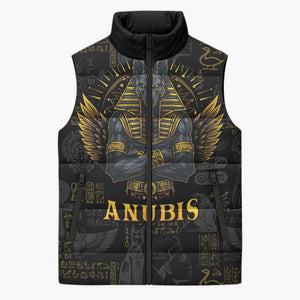 Anubis Egyptian God of Death Sleeveless Puffer Jacket