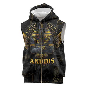 Anubis Egyptian God of Death Sleeveless Zip Hoodie - African Pride