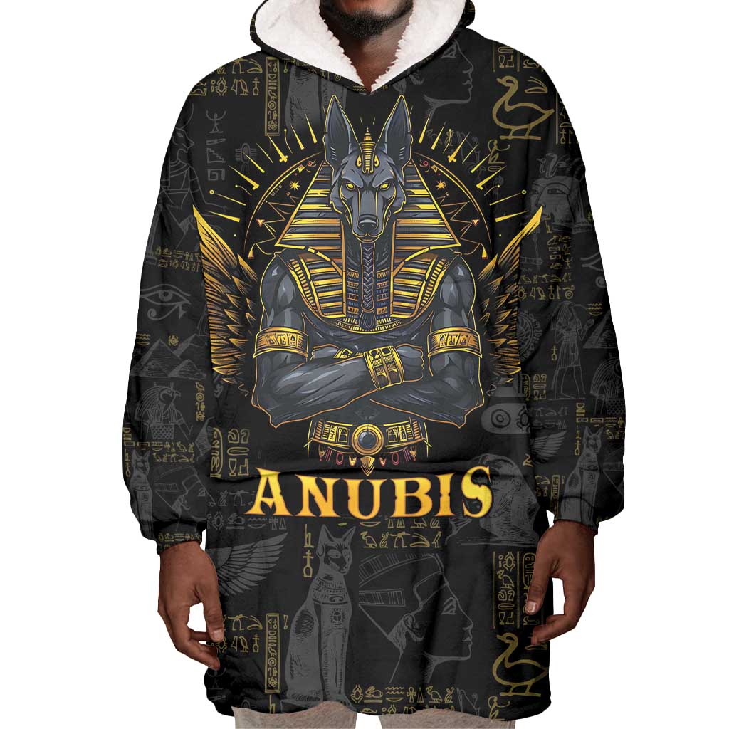 Anubis Egyptian God of Death Wearable Blanket Hoodie